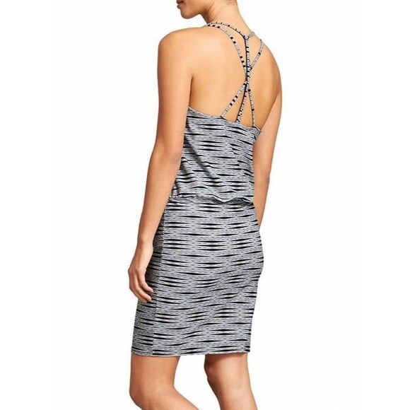 Athleta Ariel Venice Built In Padded Bra Criss Cross Backstraps Swim Dress M - Picture 2 of 9